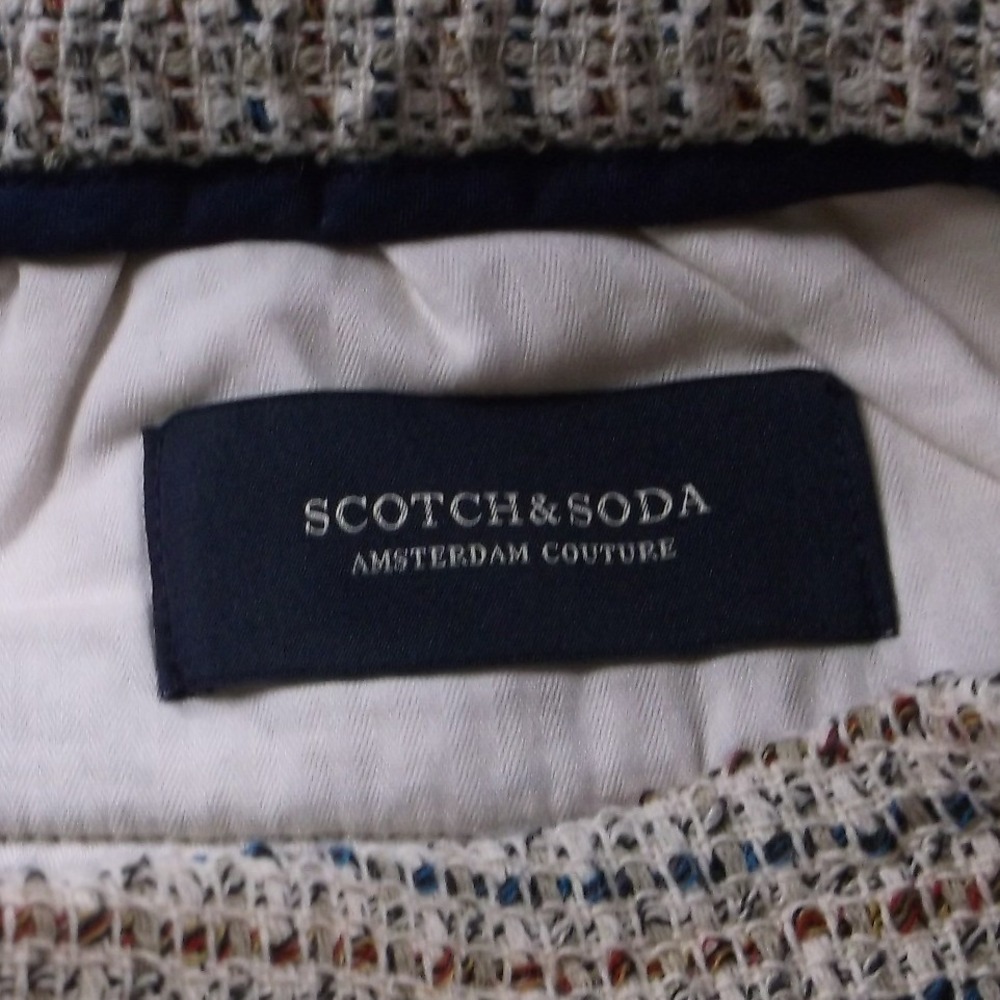 Scotch & Soda Blake Slim Pleated Woven Trousers Textured Neutral 31x32 - Picture 8 of 12